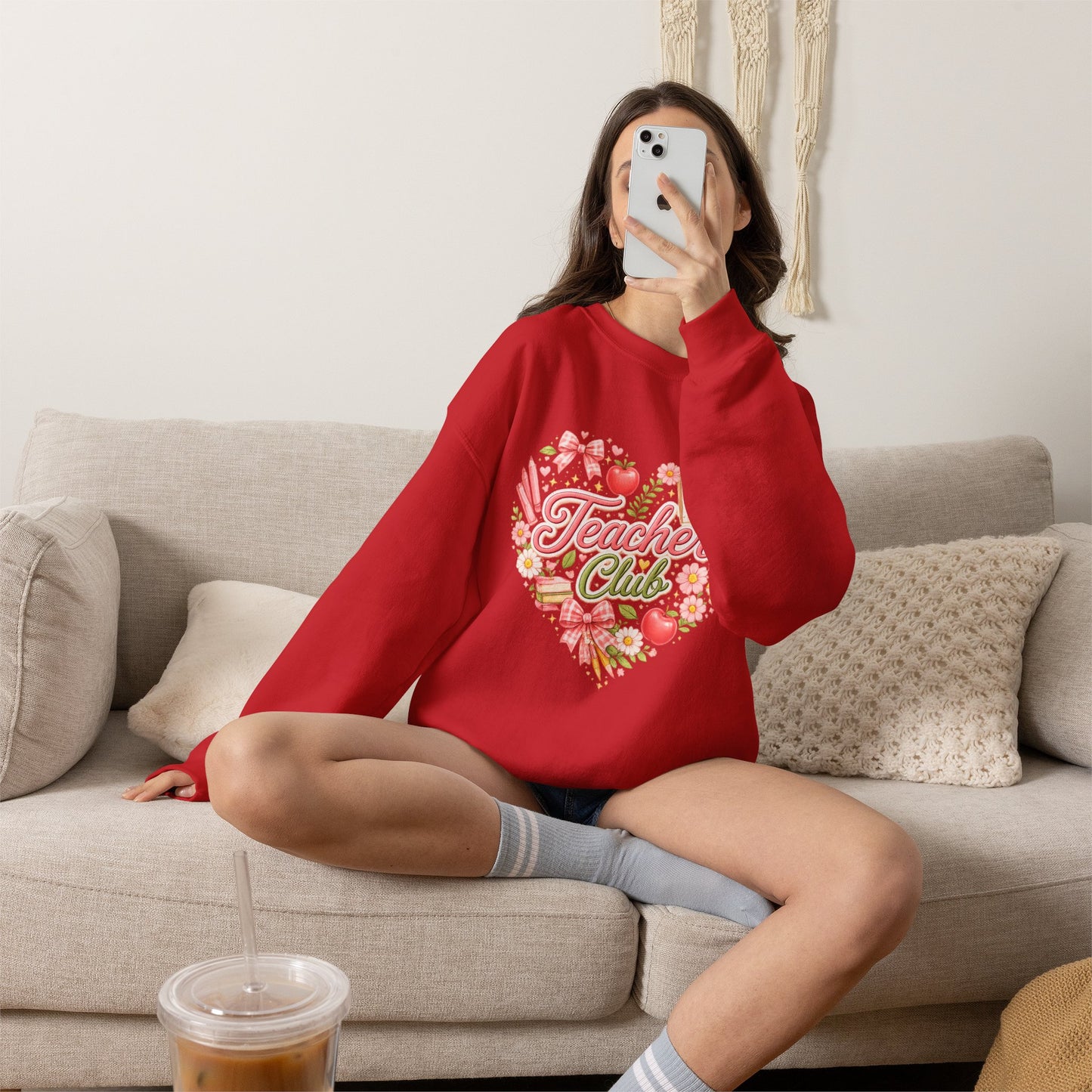 5th Grade Teacher Crewneck Sweatshirt – Teacher Club Heart Design