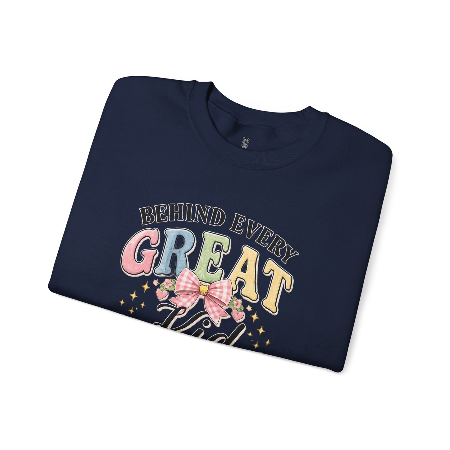 New Teacher Gift Crewneck Sweatshirt – "Behind Every Great Kid" Floral