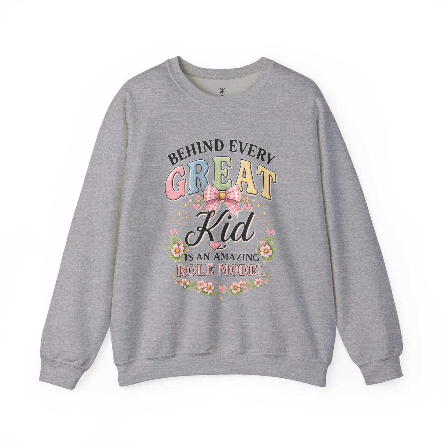 New Teacher Gift Crewneck Sweatshirt – "Behind Every Great Kid" Floral