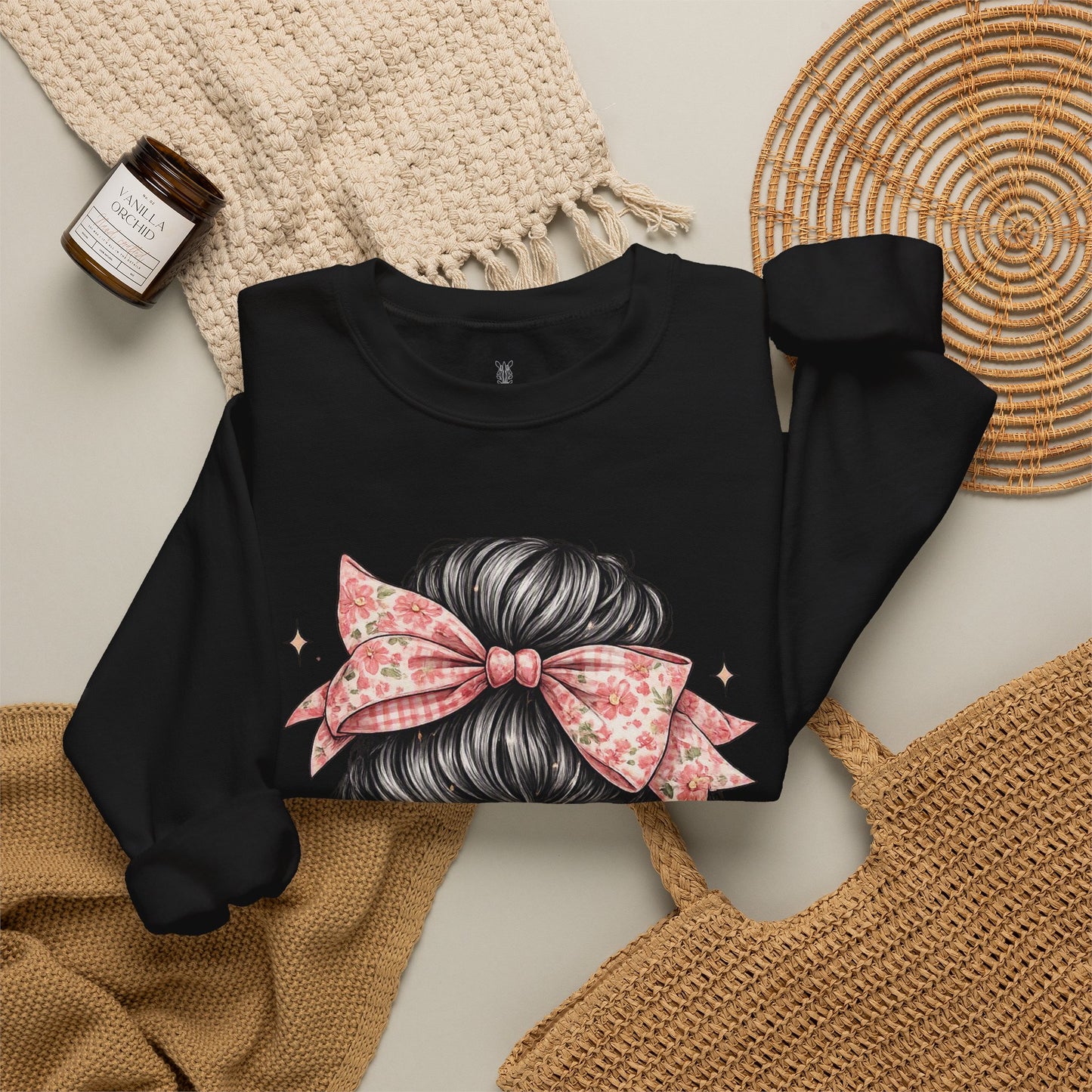 Funny Shirts for Teachers – Hair Bun & Sunglasses "Teach Love Inspire" Sweatshirt