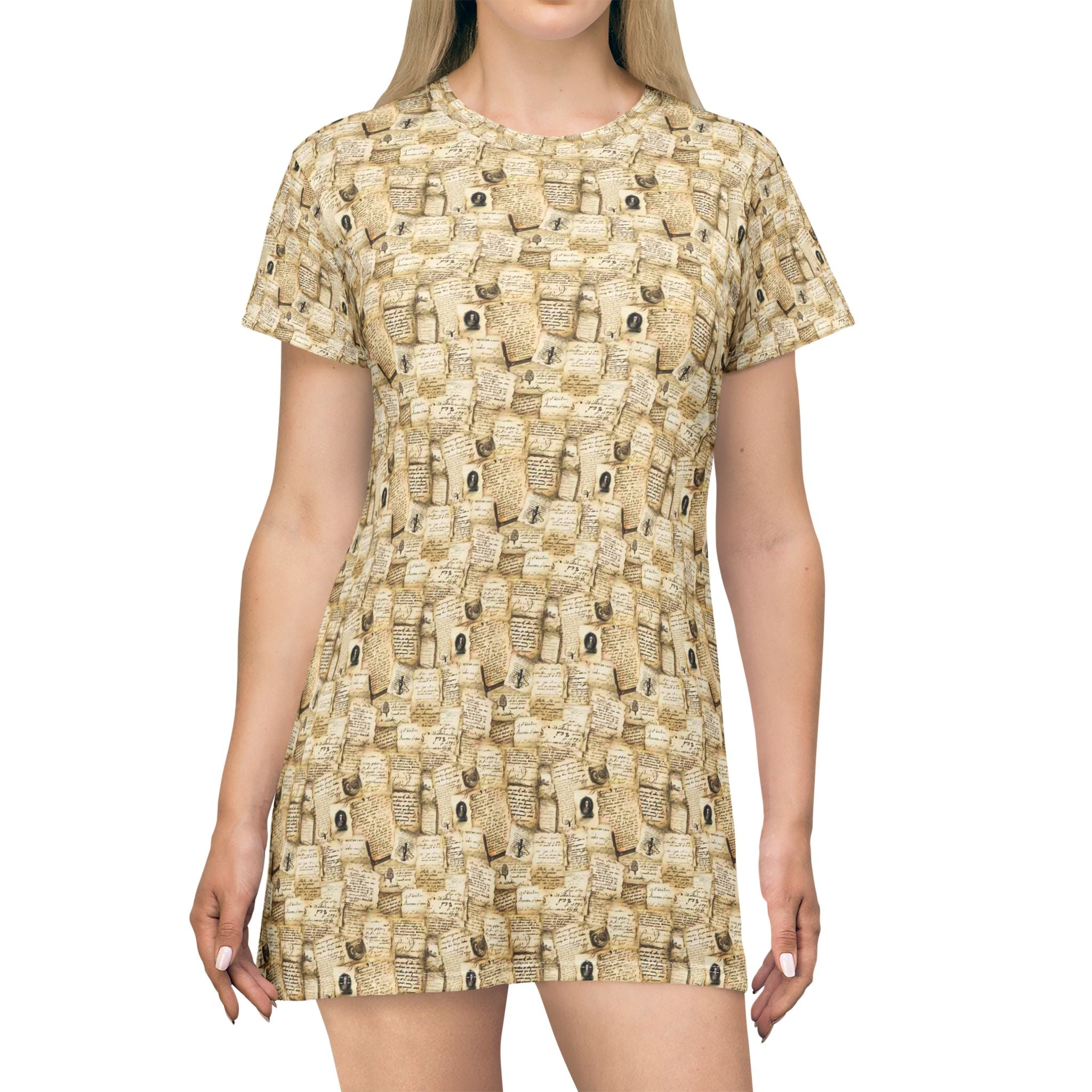 Library Teacher T Shirt Dress Book Print Classroom Outfit
