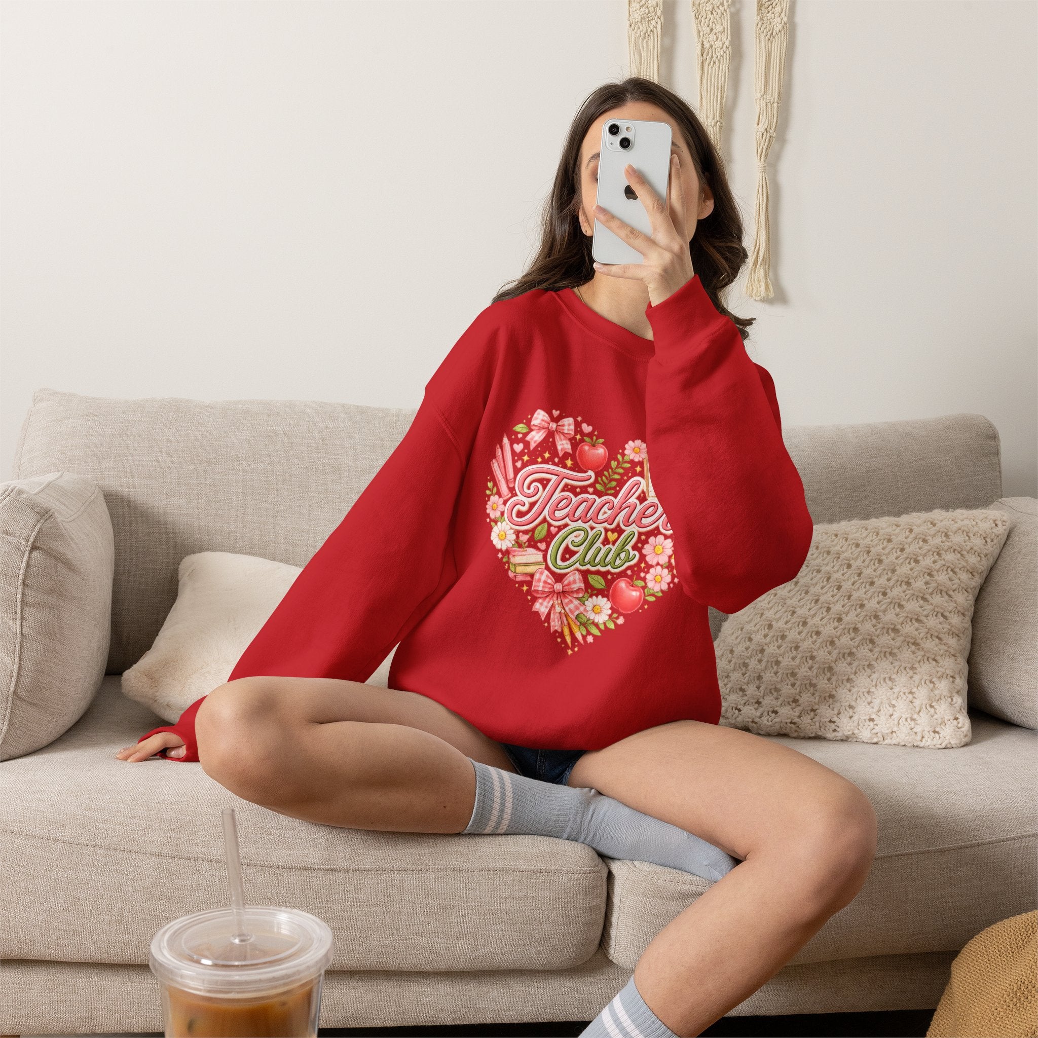 5th Grade Teacher Crewneck Sweatshirt – Teacher Club Heart Design