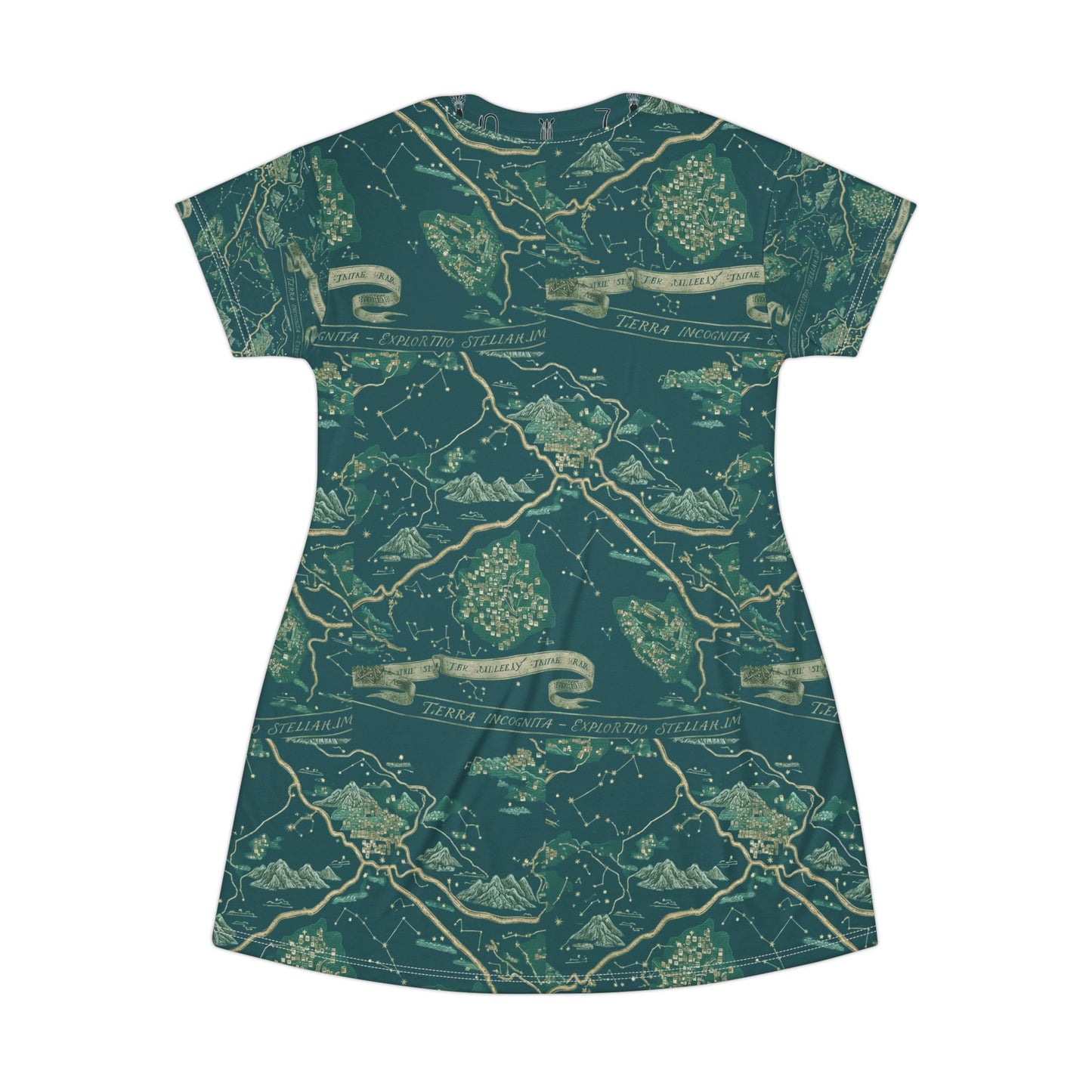 History teacher T-Shirt Dress — All-Over Print Retro Cartography Dress