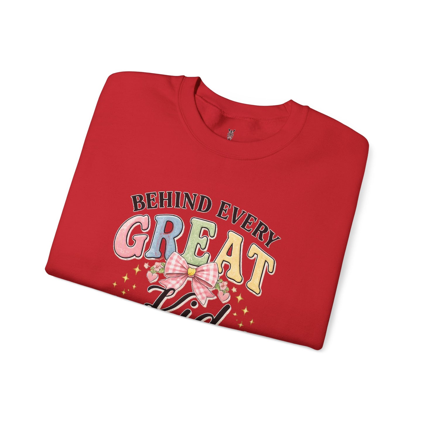 New Teacher Gift Crewneck Sweatshirt – "Behind Every Great Kid" Floral
