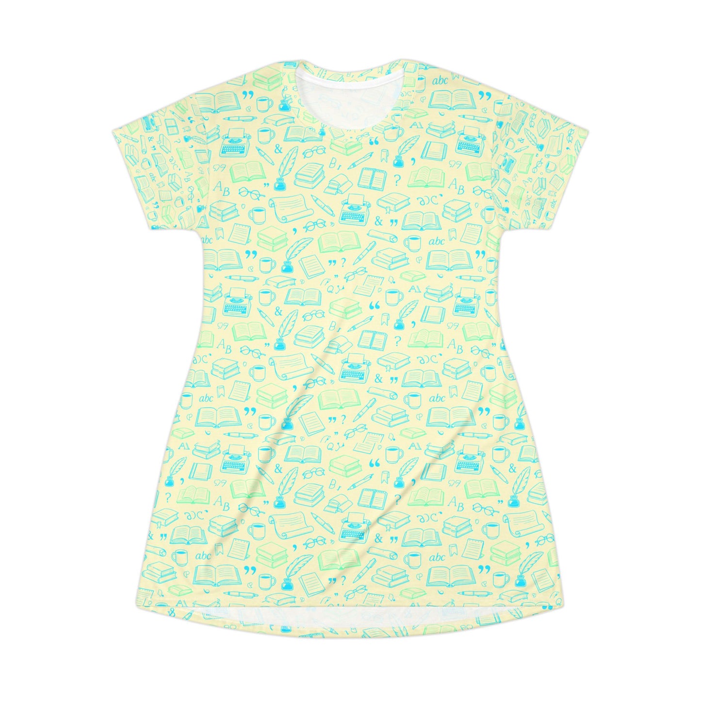 English Teacher T‑Shirt Dress — Neon Consoles & Controllers AOP