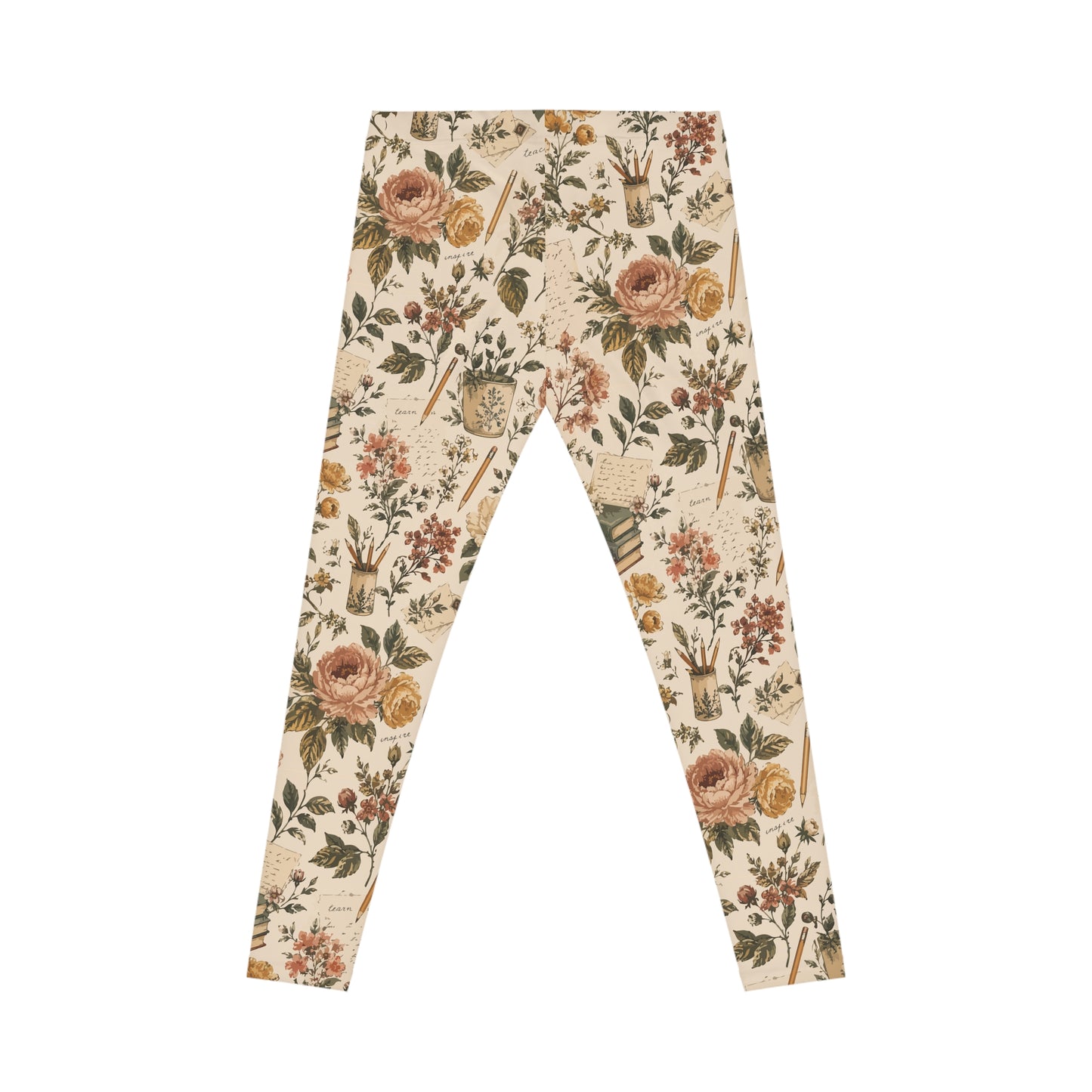 Science Teacher Leggings — Vintage Botanical Floral Print | Zebra Creation