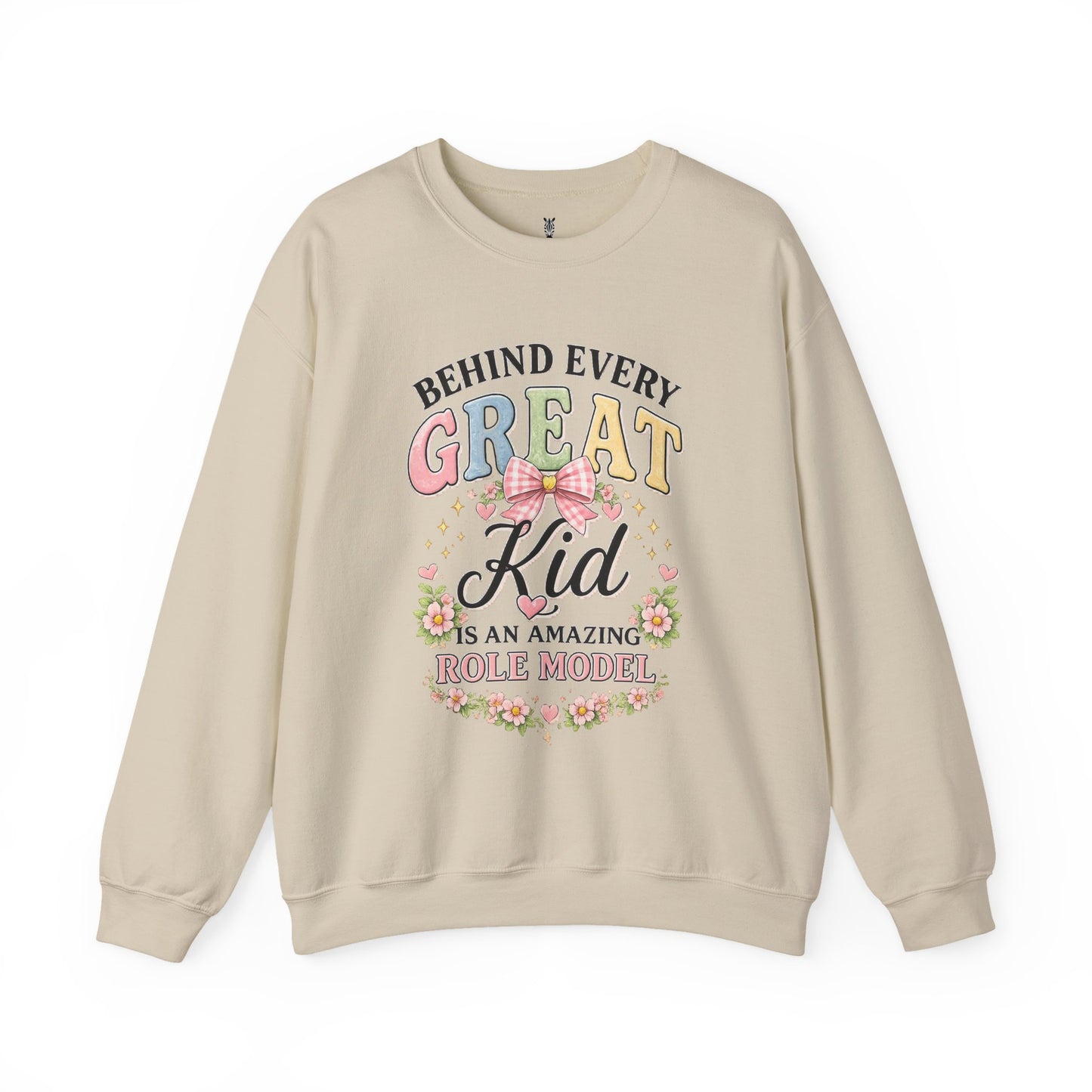 New Teacher Gift Crewneck Sweatshirt – "Behind Every Great Kid" Floral