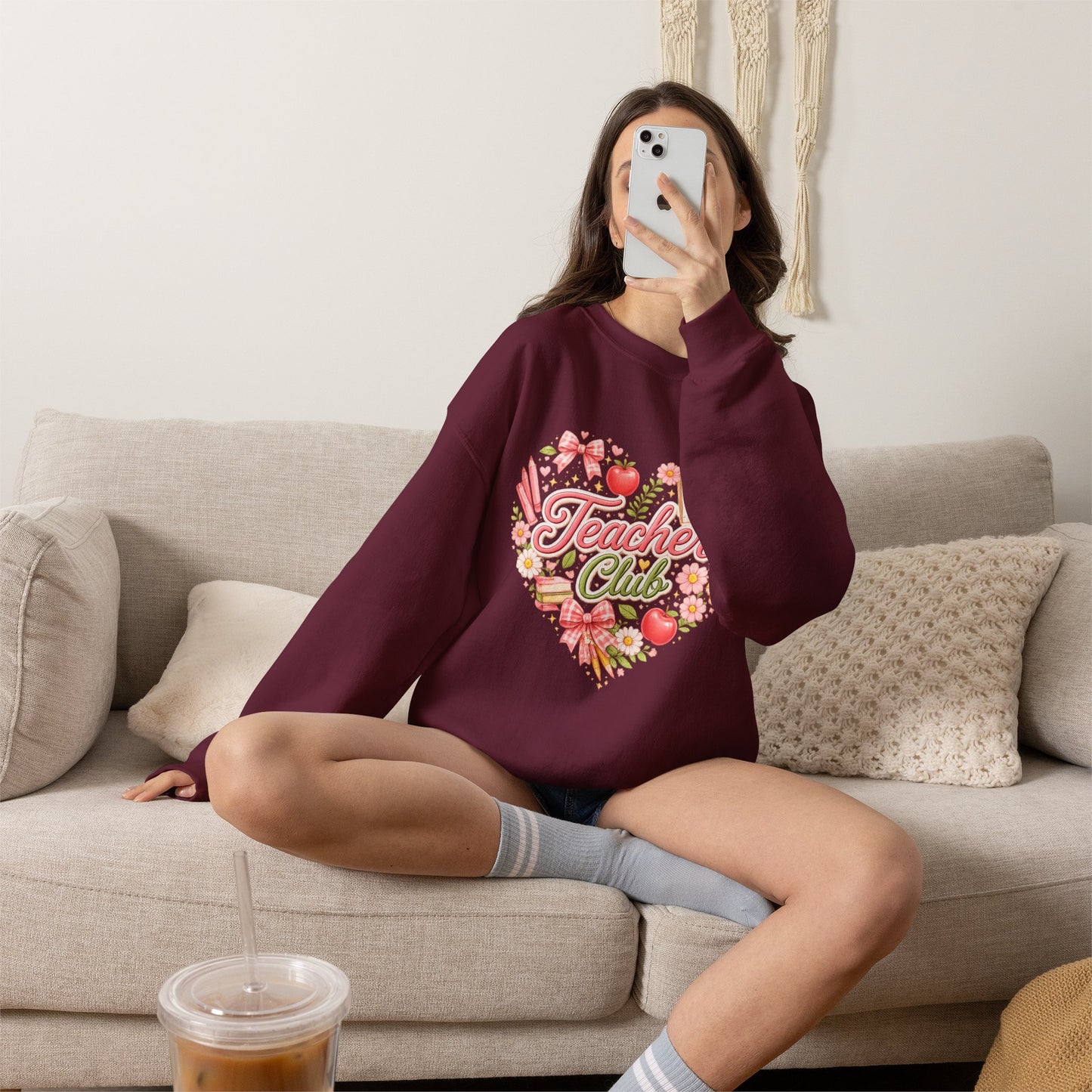 5th Grade Teacher Crewneck Sweatshirt – Teacher Club Heart Design