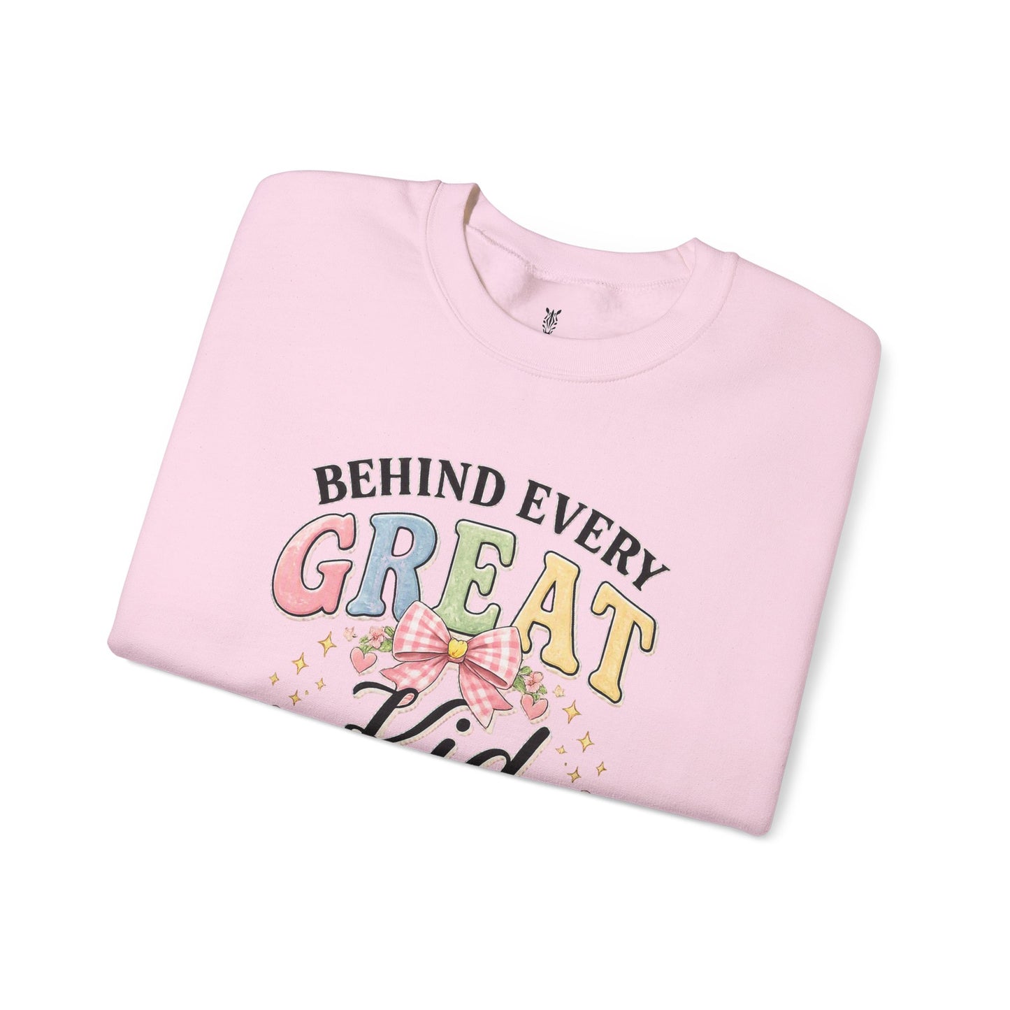 New Teacher Gift Crewneck Sweatshirt – "Behind Every Great Kid" Floral