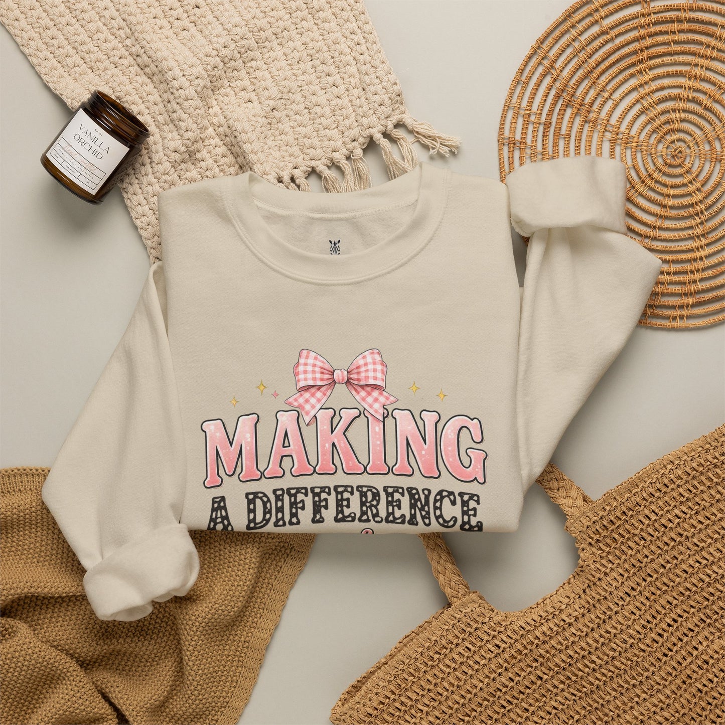 Teacher Birthday Gift Sweatshirt – "Making a Difference Every Day" Floral Crewneck