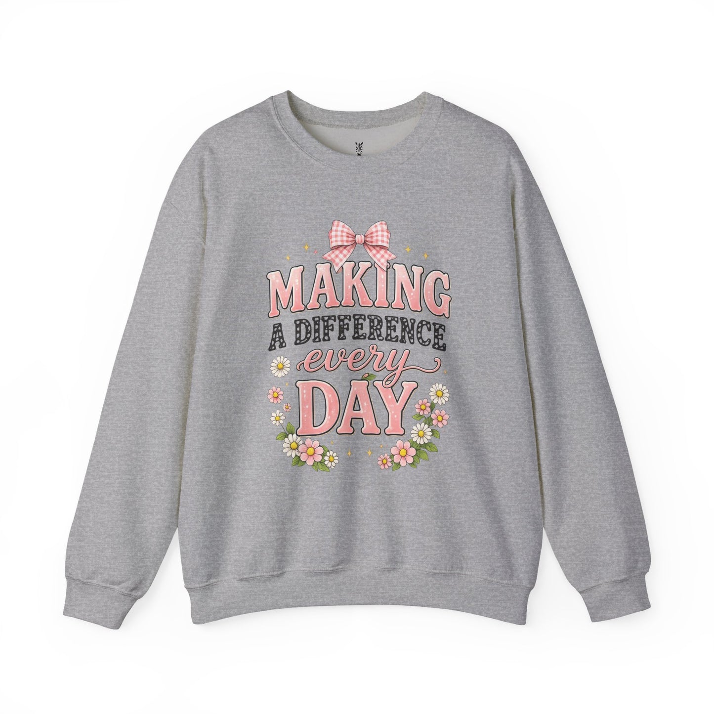 Teacher Birthday Gift Sweatshirt – "Making a Difference Every Day" Floral Crewneck