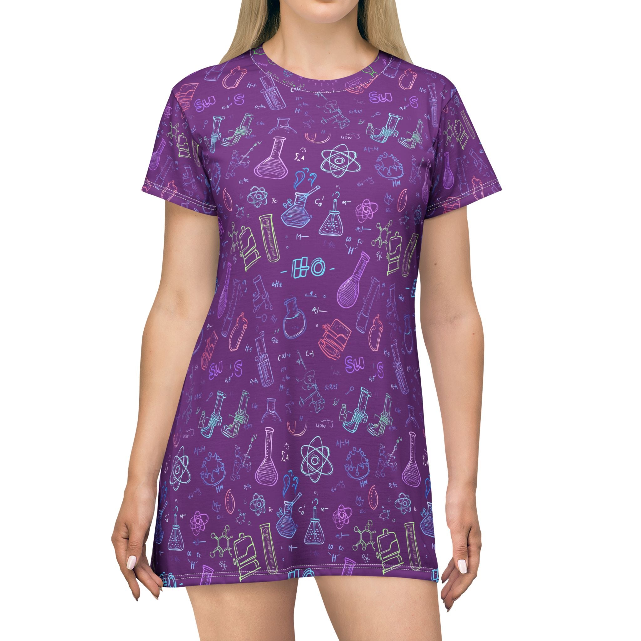 Chemistry Teacher T Shirt Dress Science Print Classroom Outfit