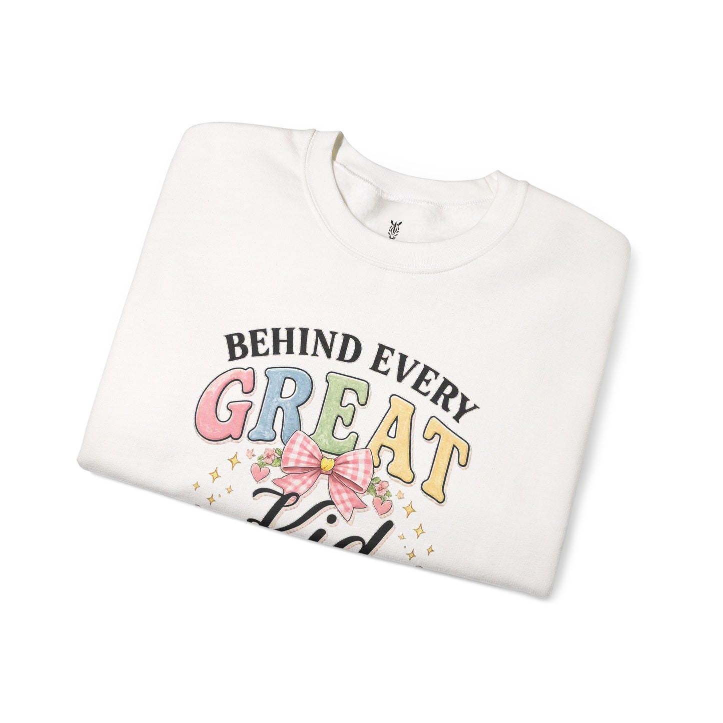New Teacher Gift Crewneck Sweatshirt – "Behind Every Great Kid" Floral