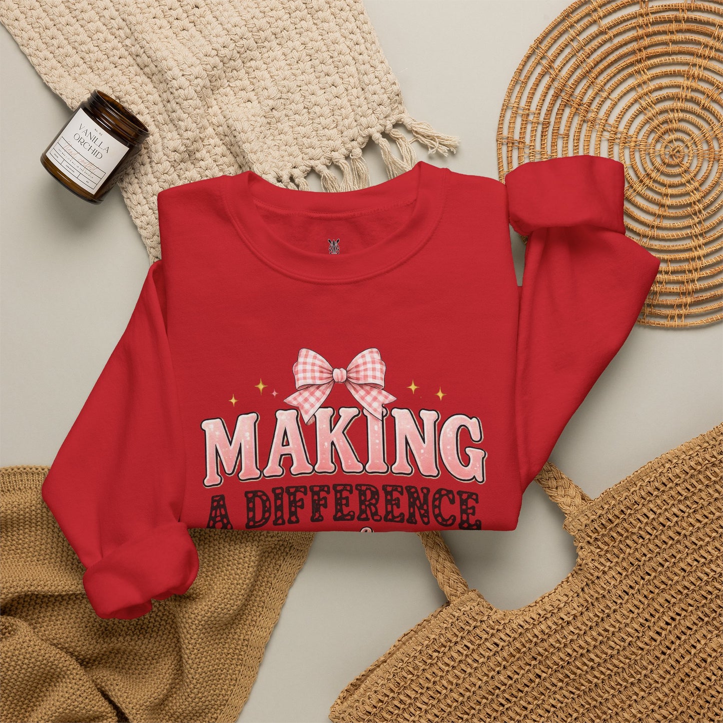 Teacher Birthday Gift Sweatshirt – "Making a Difference Every Day" Floral Crewneck