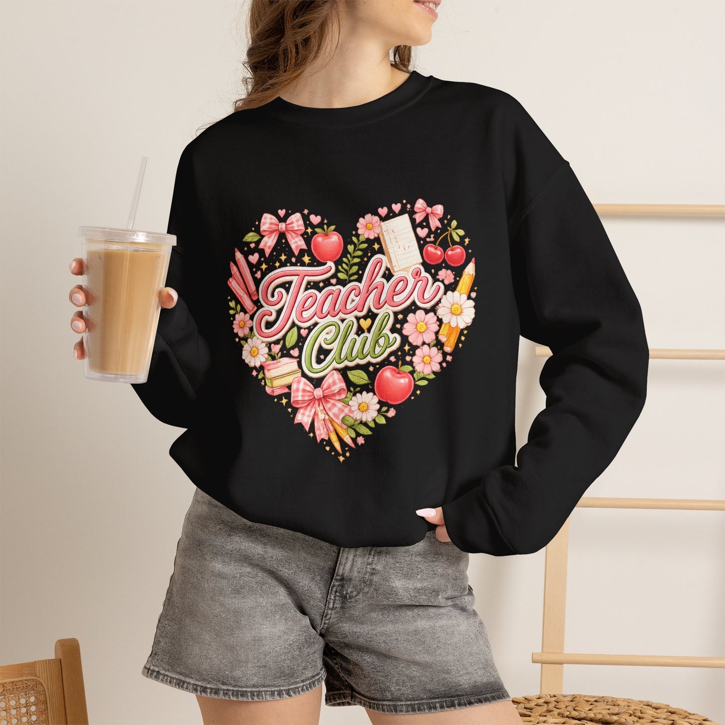5th Grade Teacher Crewneck Sweatshirt – Teacher Club Heart Design