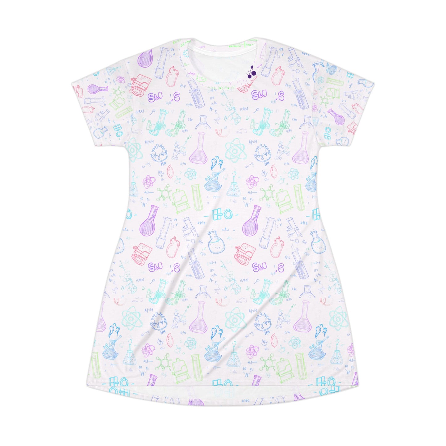 Chemistry Teacher T‑Shirt Dress — Cute Science All‑Over Print