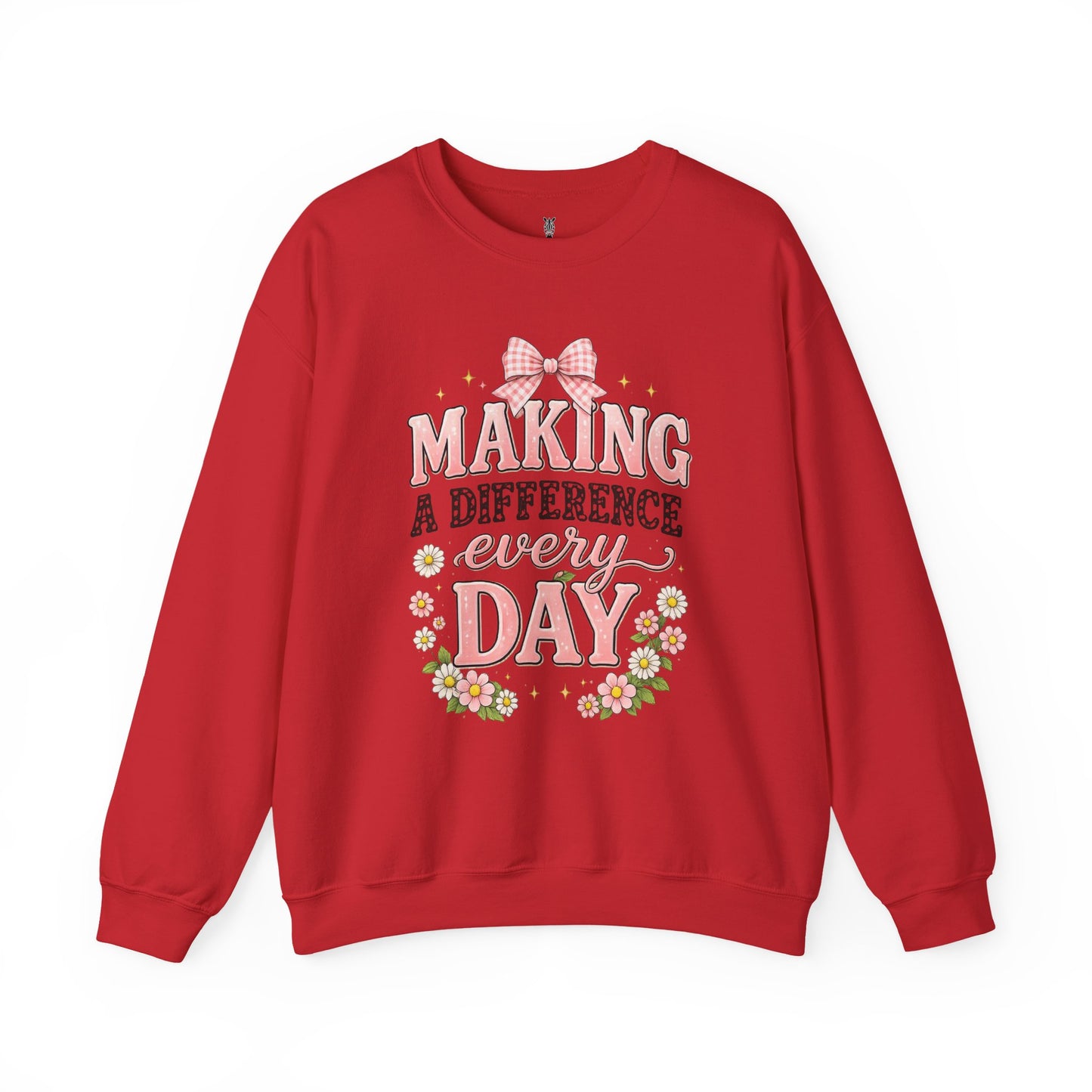 Teacher Birthday Gift Sweatshirt – "Making a Difference Every Day" Floral Crewneck