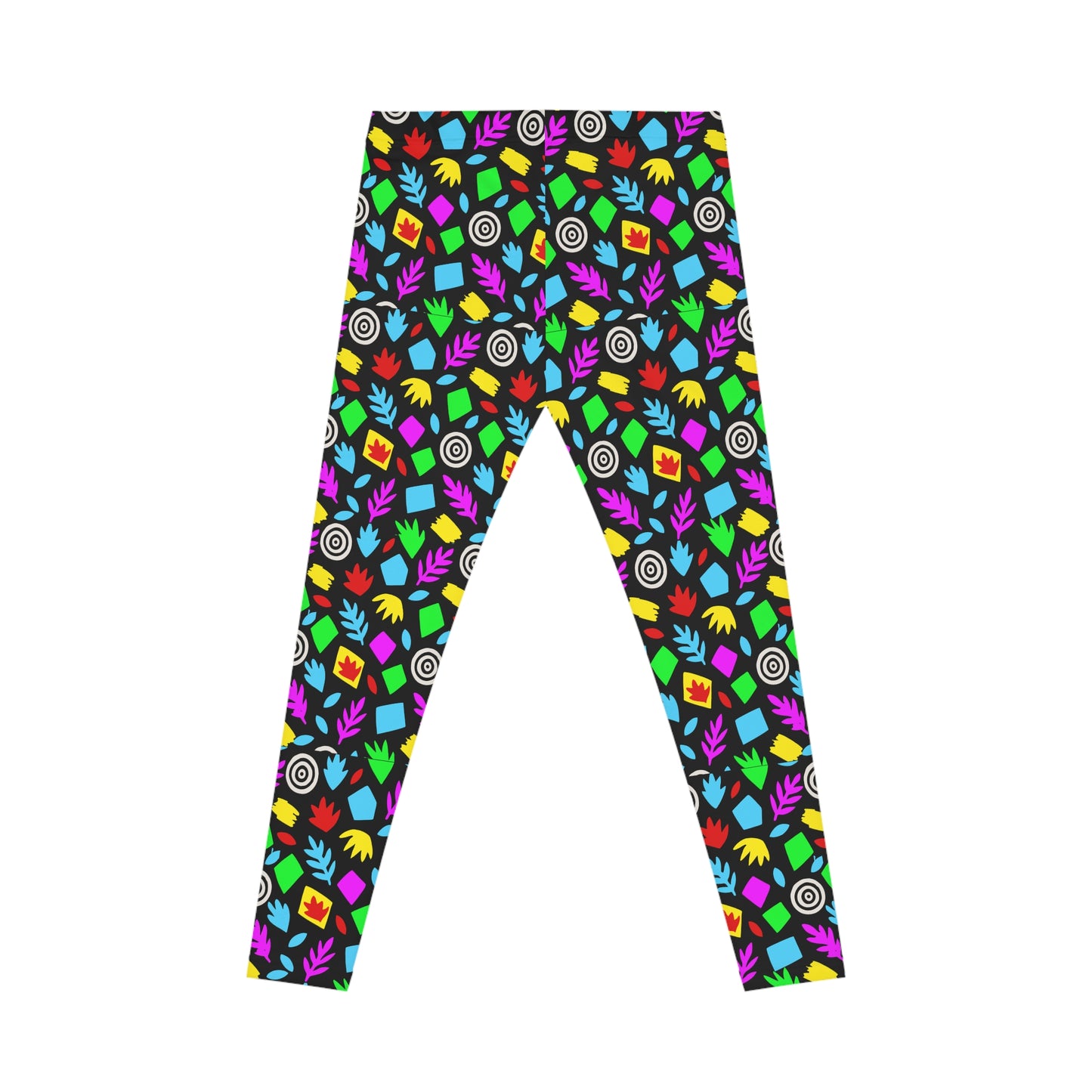 Colorful Abstract Leaves Pattern Leggings | All-Over Print