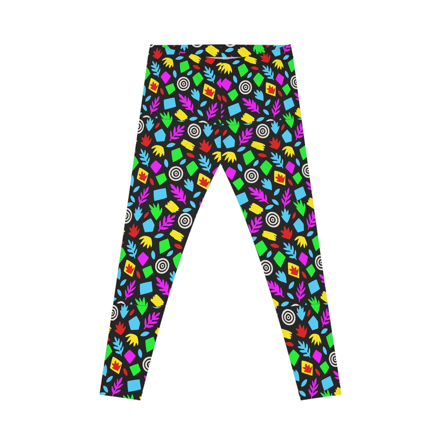 Colorful Abstract Leaves Pattern Leggings | All-Over Print