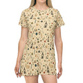 Biology Teacher Dress — Floral Botanical T-Shirt Dress | Science Teacher Casual Classroom Outfit