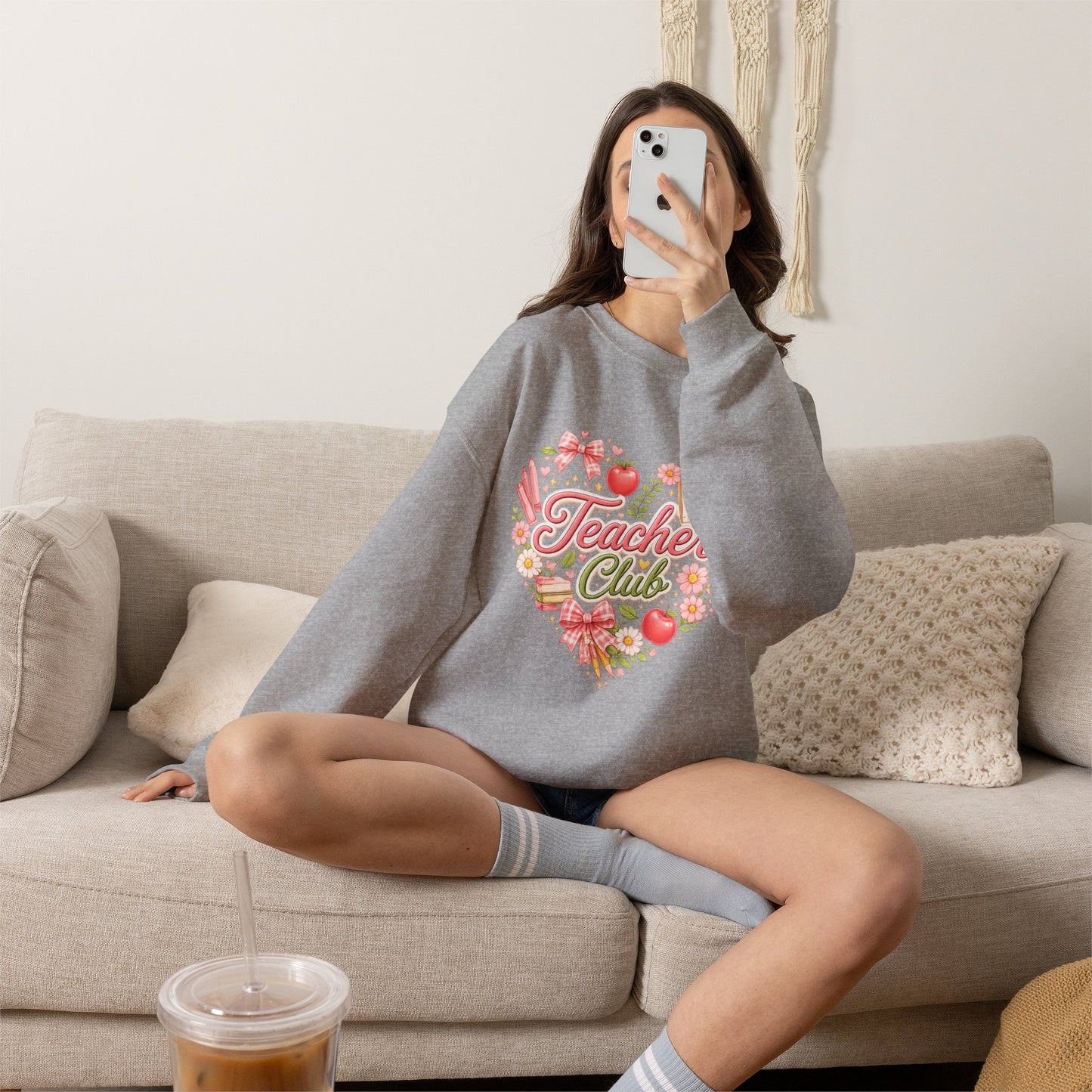 5th Grade Teacher Crewneck Sweatshirt – Teacher Club Heart Design
