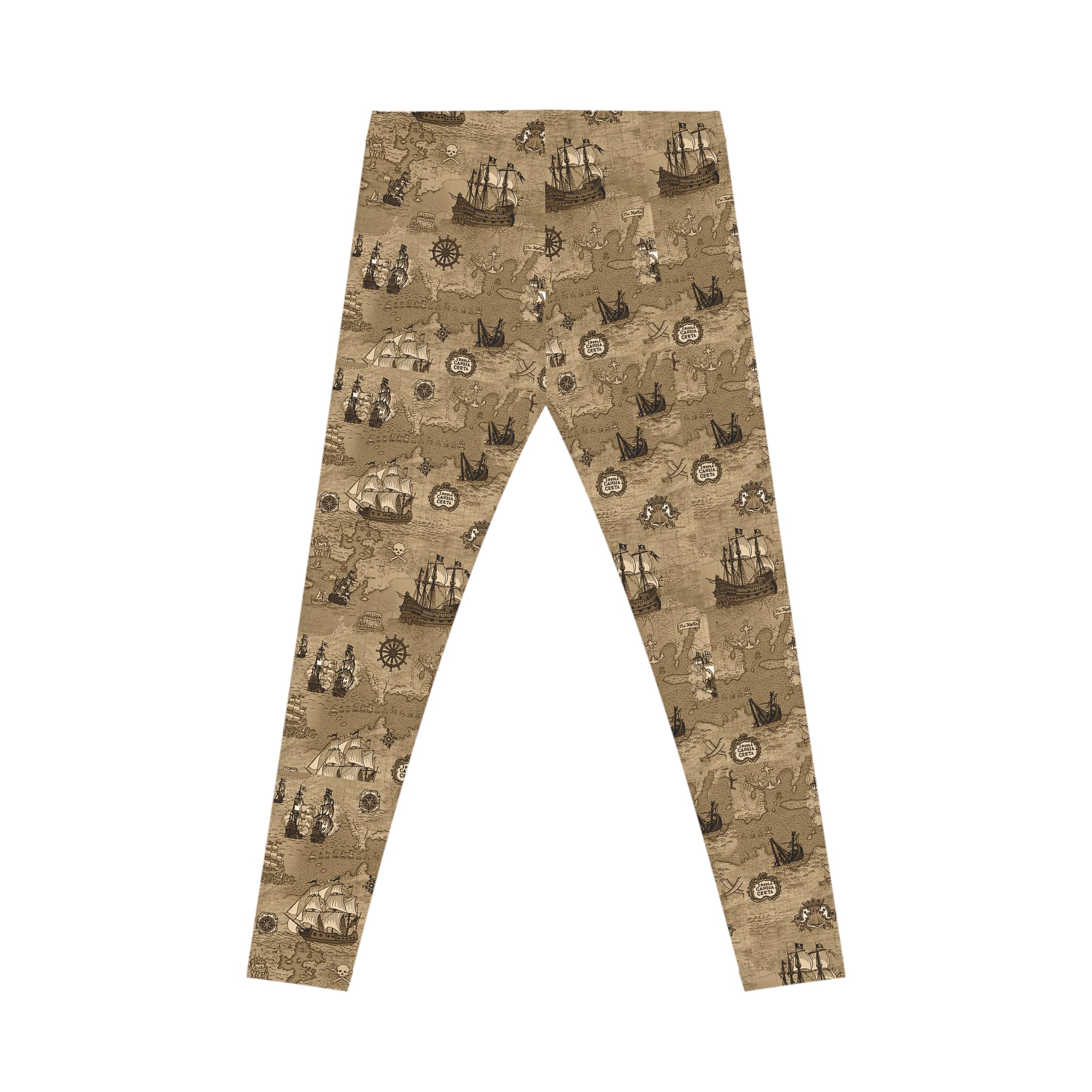 History Teacher Leggings | Vintage Pirate Treasure Map Print