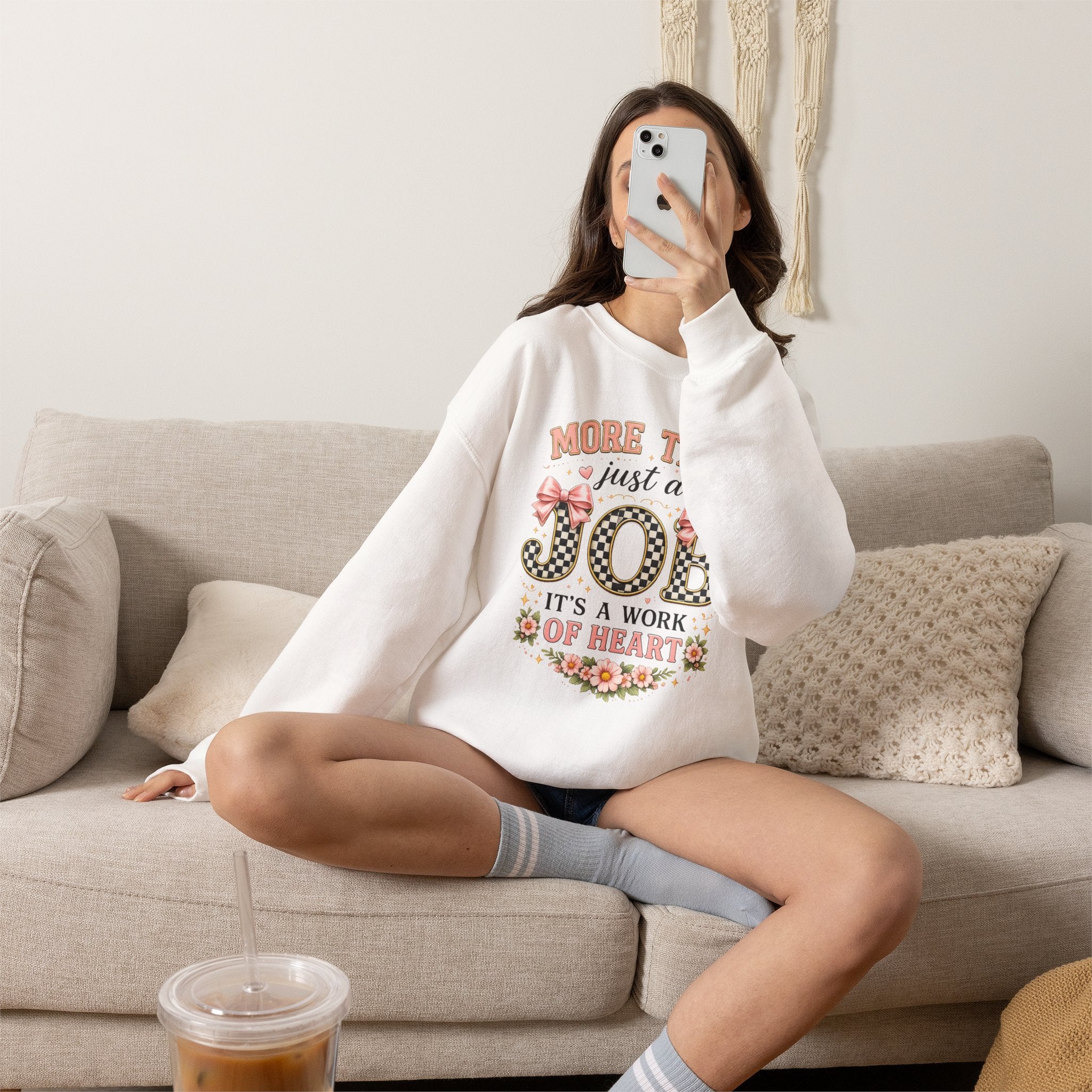 Teacher Crewneck Sweatshirt — "More Than Just a Job, It's a Work of Heart"