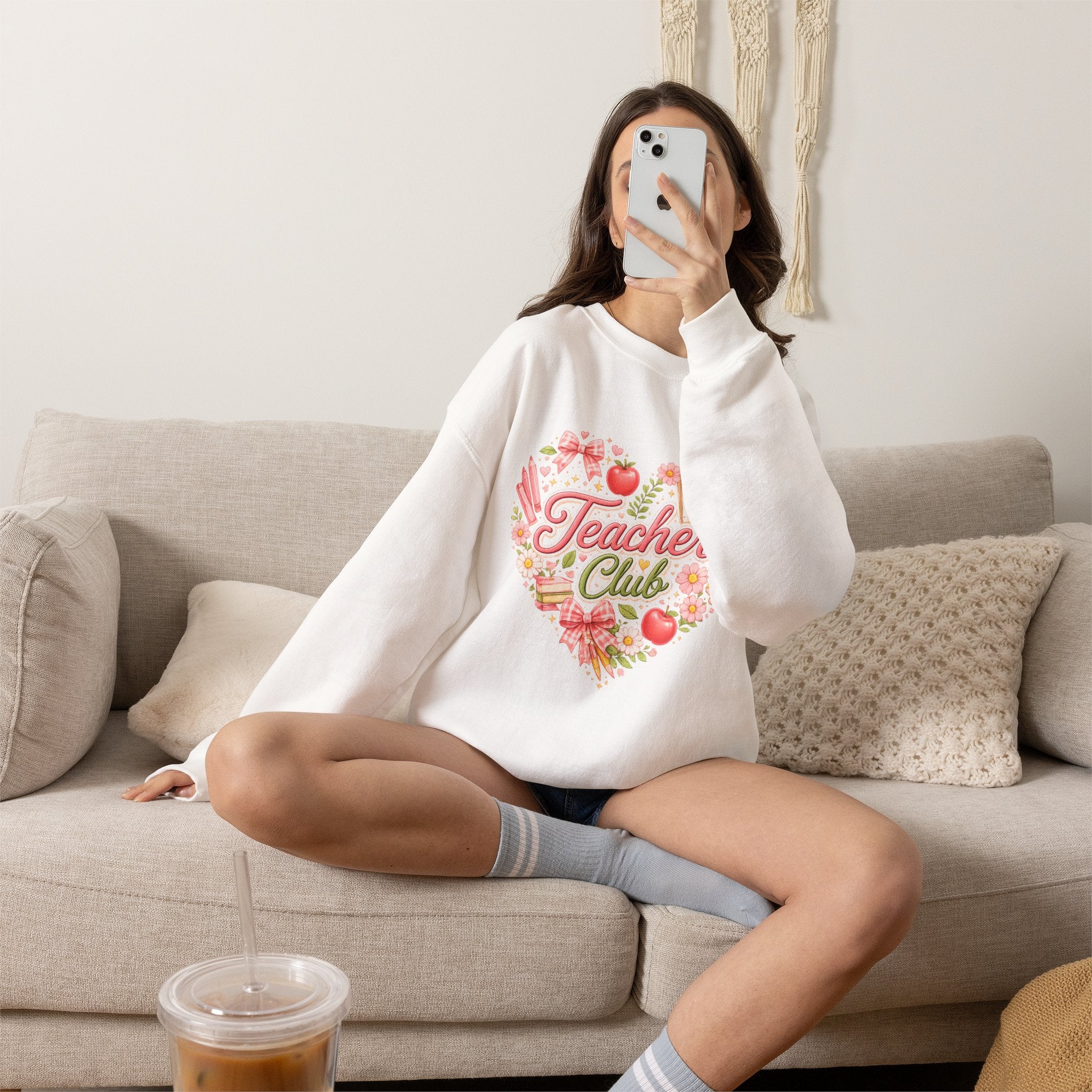 5th Grade Teacher Crewneck Sweatshirt – Teacher Club Heart Design