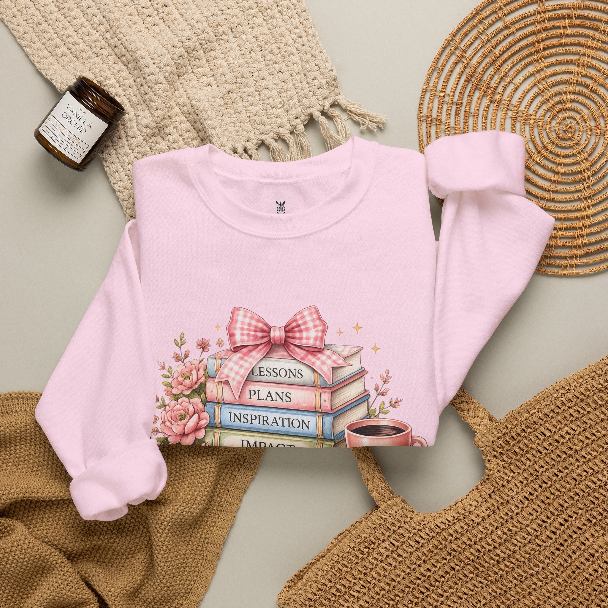 Teacher Graphic Sweatshirt – "Lessons, Plans, Inspiration, Impact" Crewneck