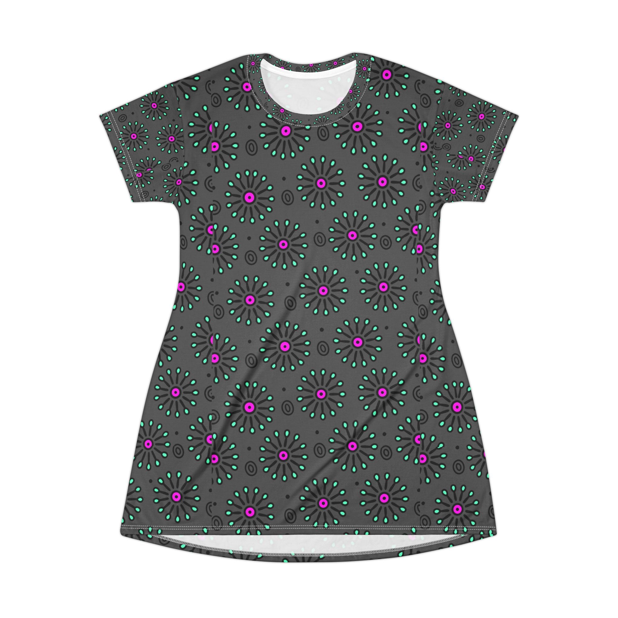 Pink and Teal Floral Medallion Teacher Outfits for Women | Zebra Creation
