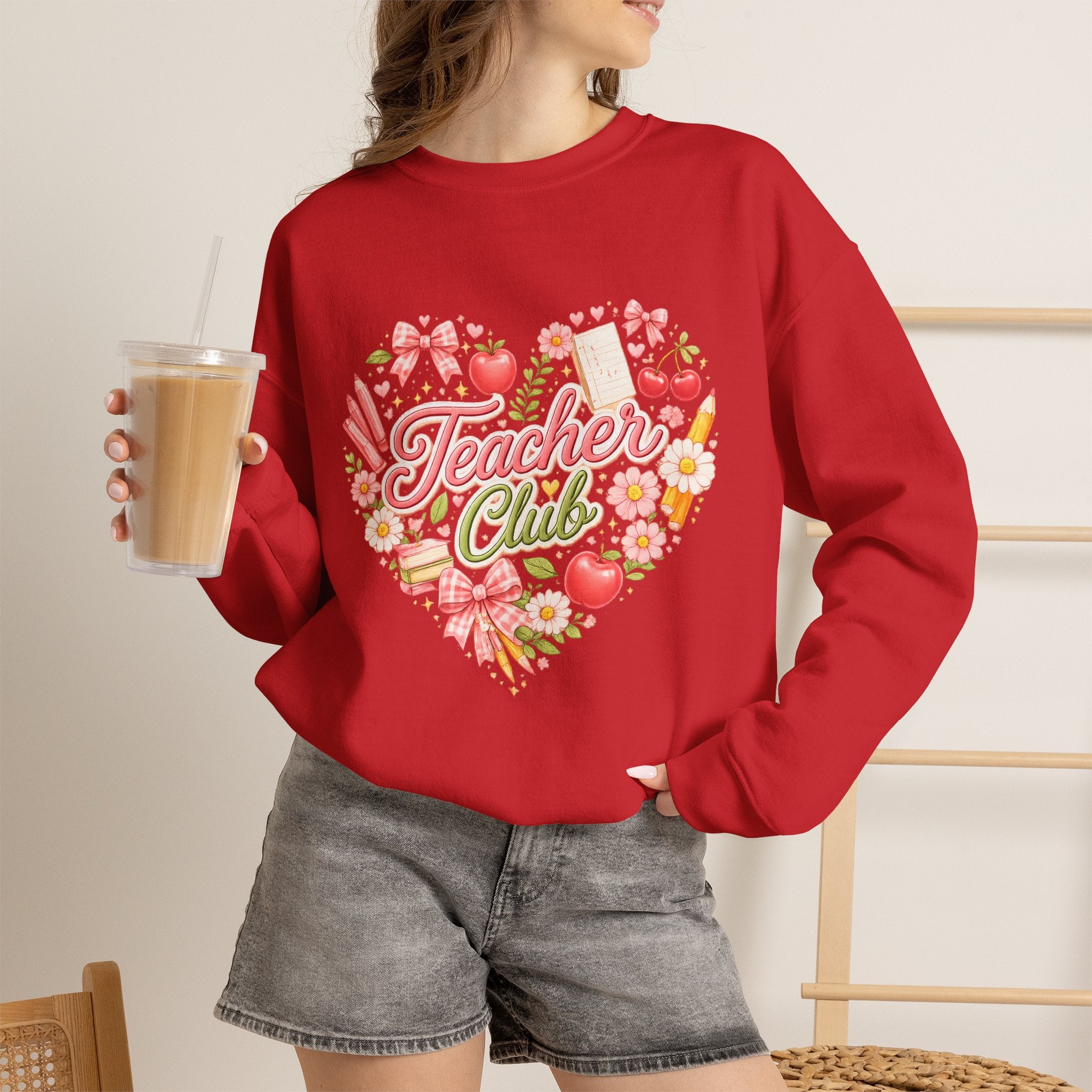5th Grade Teacher Crewneck Sweatshirt – Teacher Club Heart Design