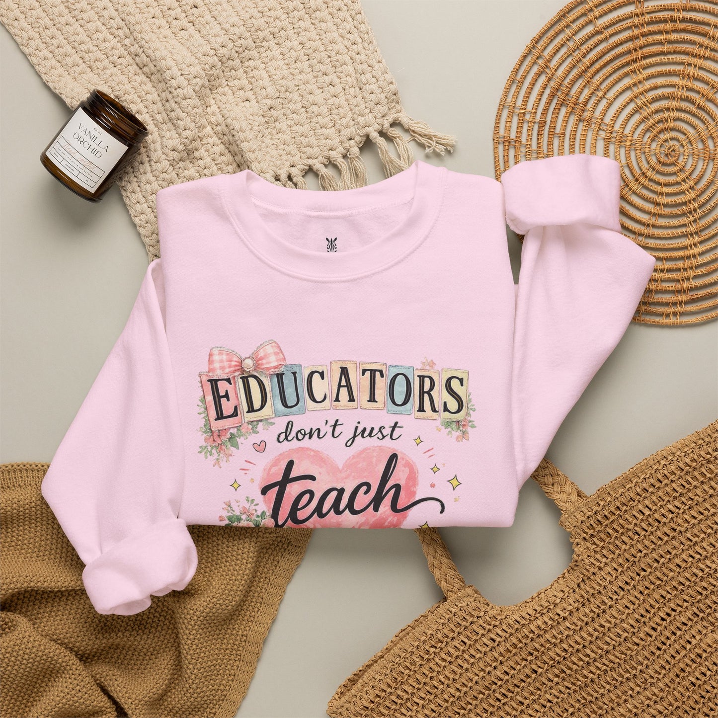 Gift for Teachers – "Educators Don't Just Teach, They Touch Lives Forever" Crewneck