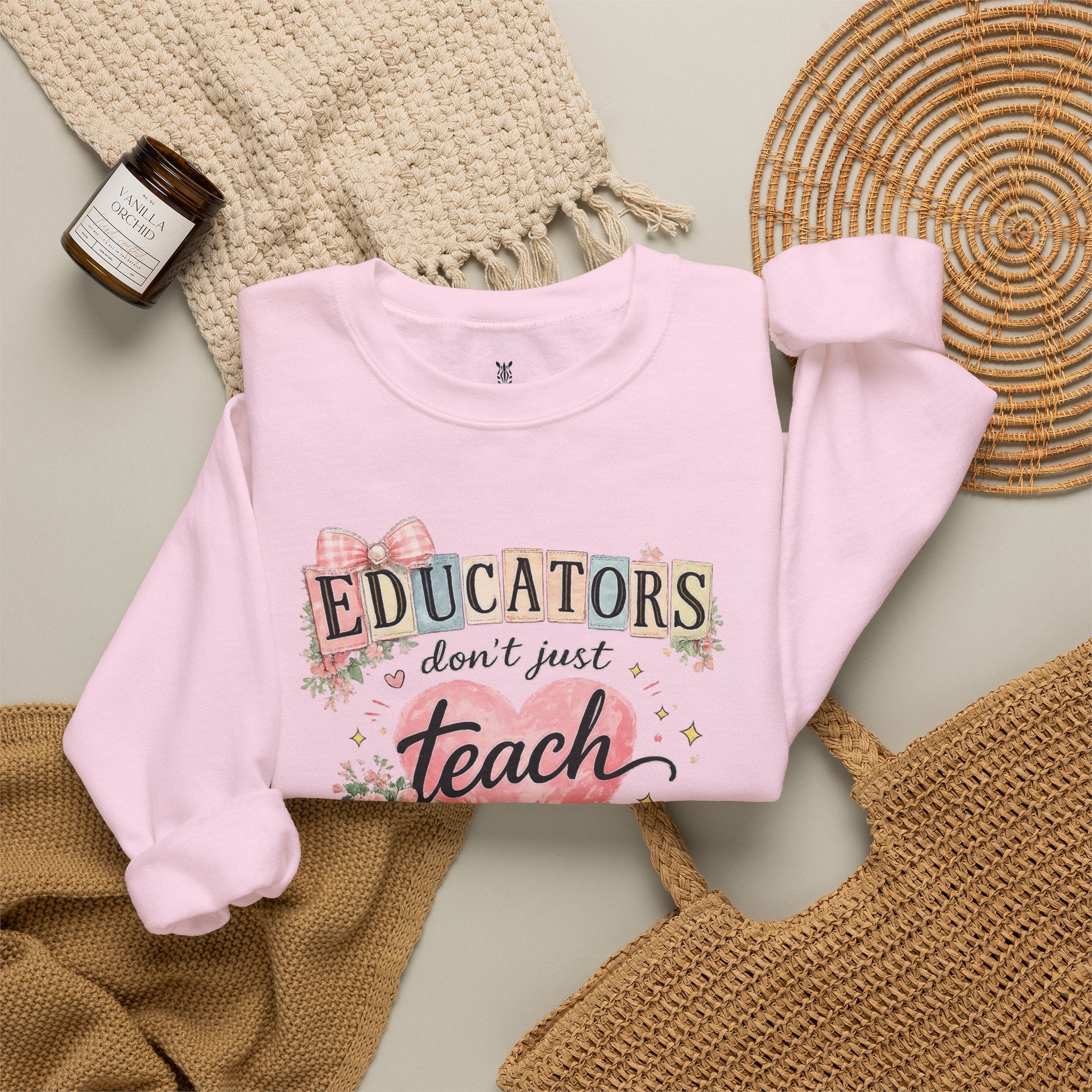 Gift for Teachers – "Educators Don't Just Teach, They Touch Lives Forever" Crewneck