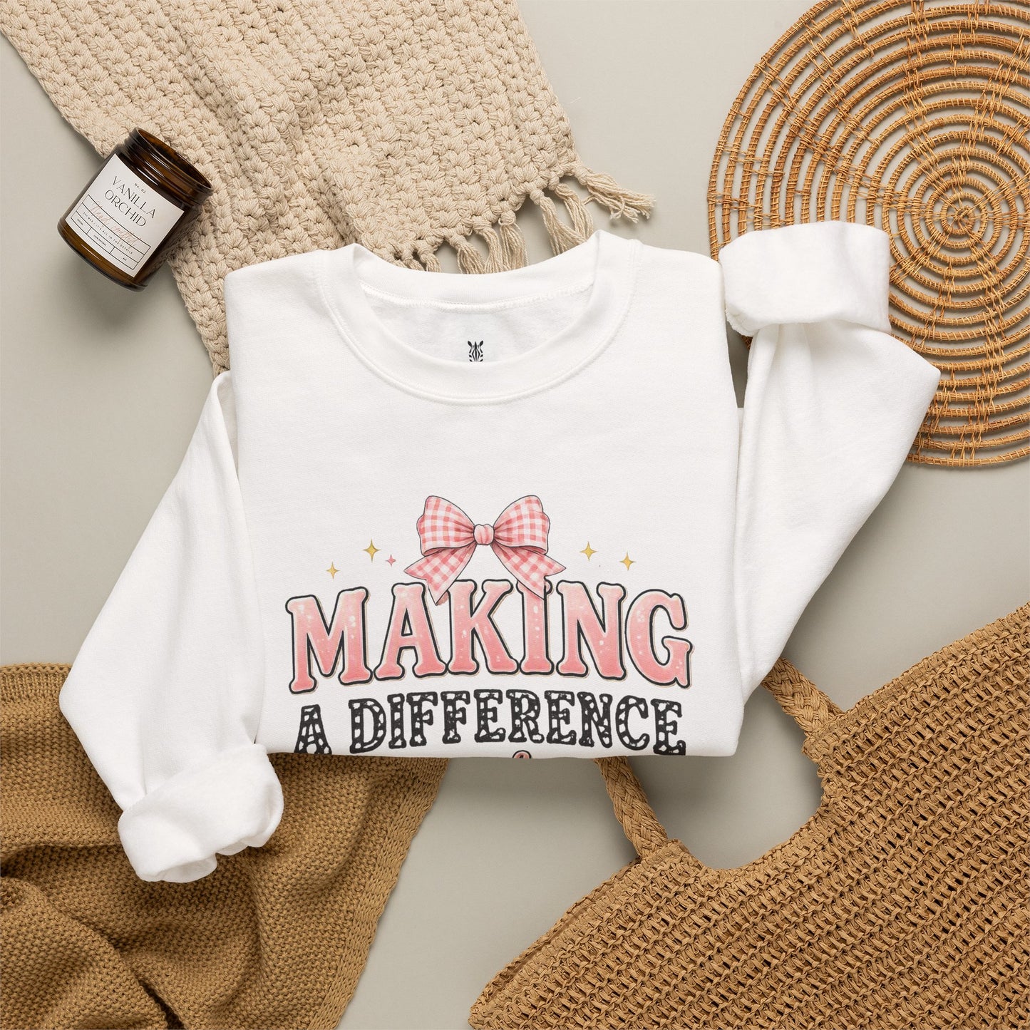 Teacher Birthday Gift Sweatshirt – "Making a Difference Every Day" Floral Crewneck