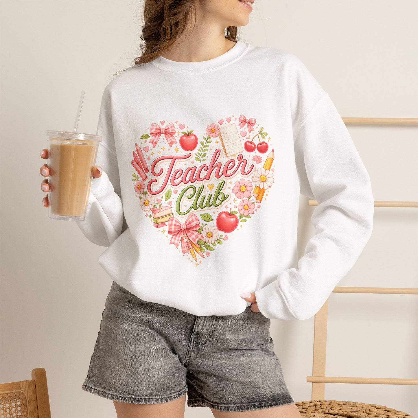 5th Grade Teacher Crewneck Sweatshirt – Teacher Club Heart Design