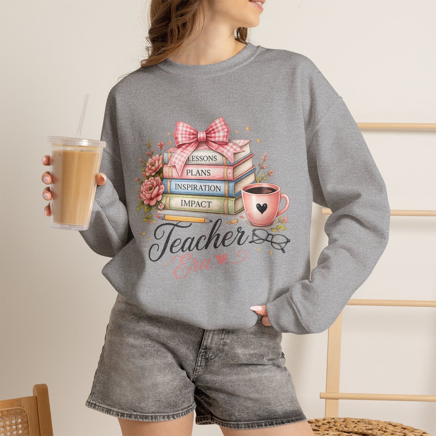Teacher Graphic Sweatshirt – "Lessons, Plans, Inspiration, Impact" Crewneck