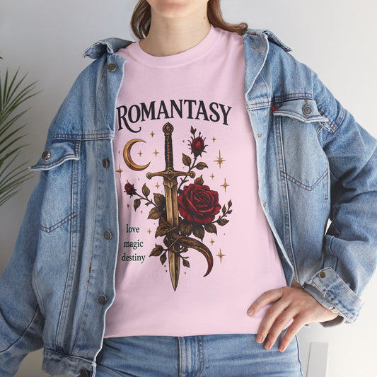 Romantasy Dagger Rose T-Shirt | moon, stars, love magic destiny