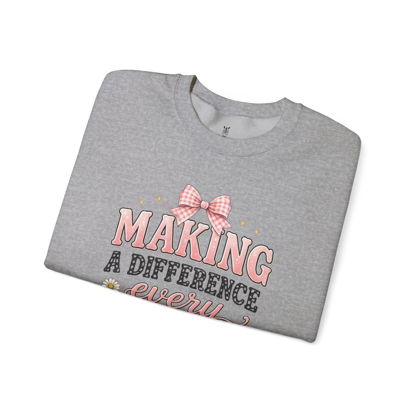 Teacher Birthday Gift Sweatshirt – "Making a Difference Every Day" Floral Crewneck