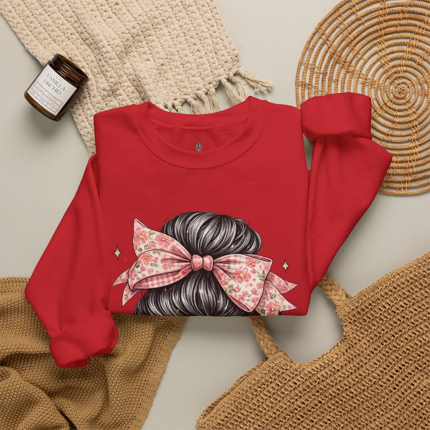 Funny Shirts for Teachers – Hair Bun & Sunglasses "Teach Love Inspire" Sweatshirt