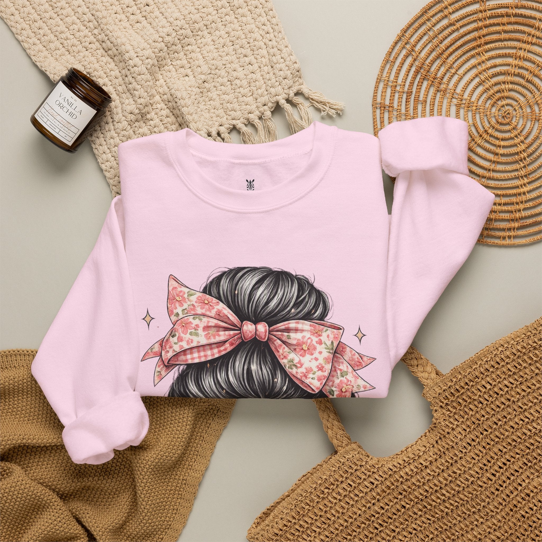 Funny Shirts for Teachers – Hair Bun & Sunglasses "Teach Love Inspire" Sweatshirt