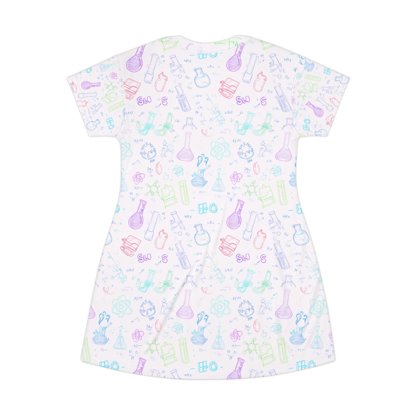 Chemistry Teacher T‑Shirt Dress — Cute Science All‑Over Print