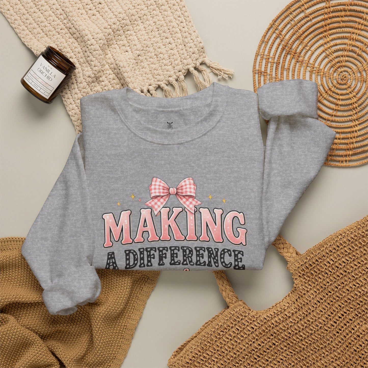 Teacher Birthday Gift Sweatshirt – "Making a Difference Every Day" Floral Crewneck