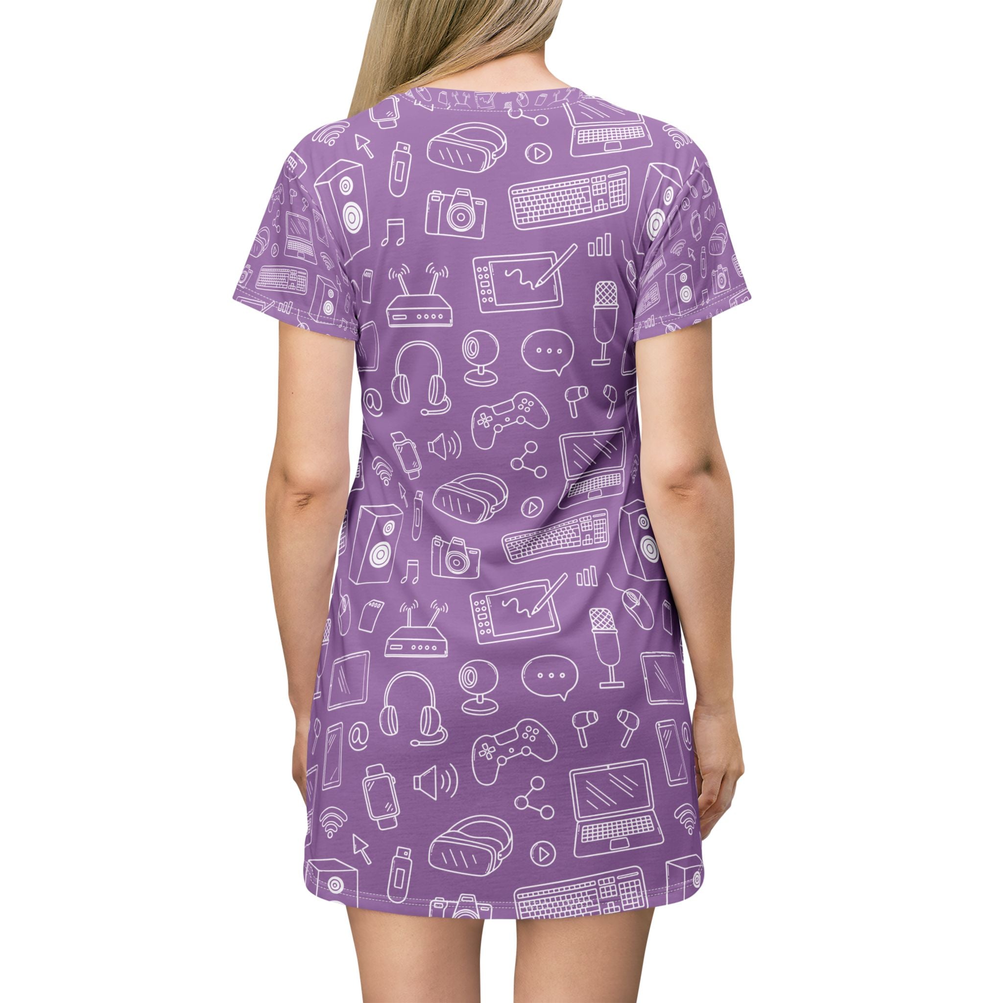 Computer Teacher T Shirt Dress Tech Print Classroom Outfit