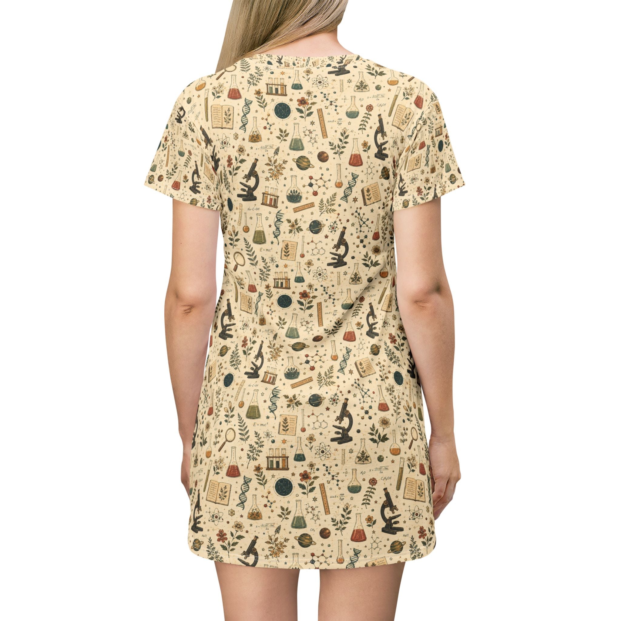 Biology Teacher Dress — Floral Botanical T-Shirt Dress | Science Teacher Casual Classroom Outfit