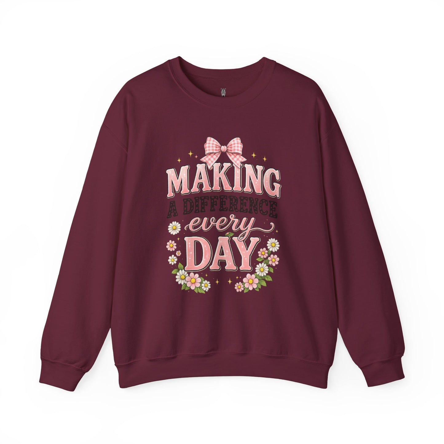 Teacher Birthday Gift Sweatshirt – "Making a Difference Every Day" Floral Crewneck