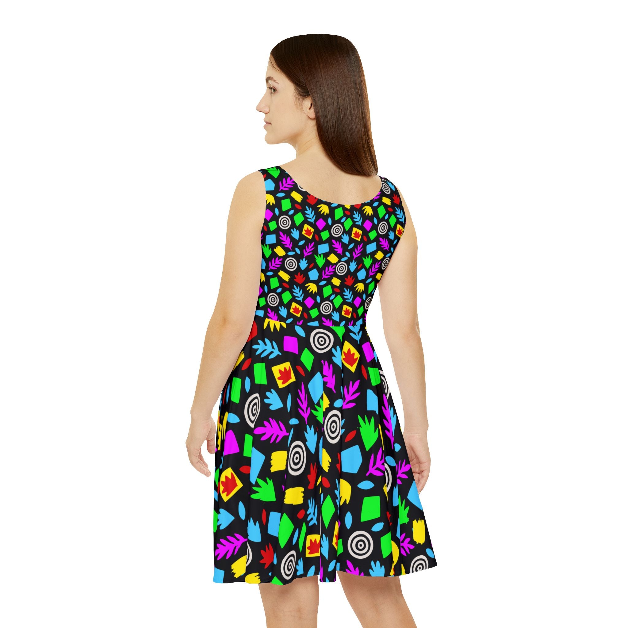 Retro 80s Teacher Skater Dress | Bright Art Teacher Outfit & Teacher Gift