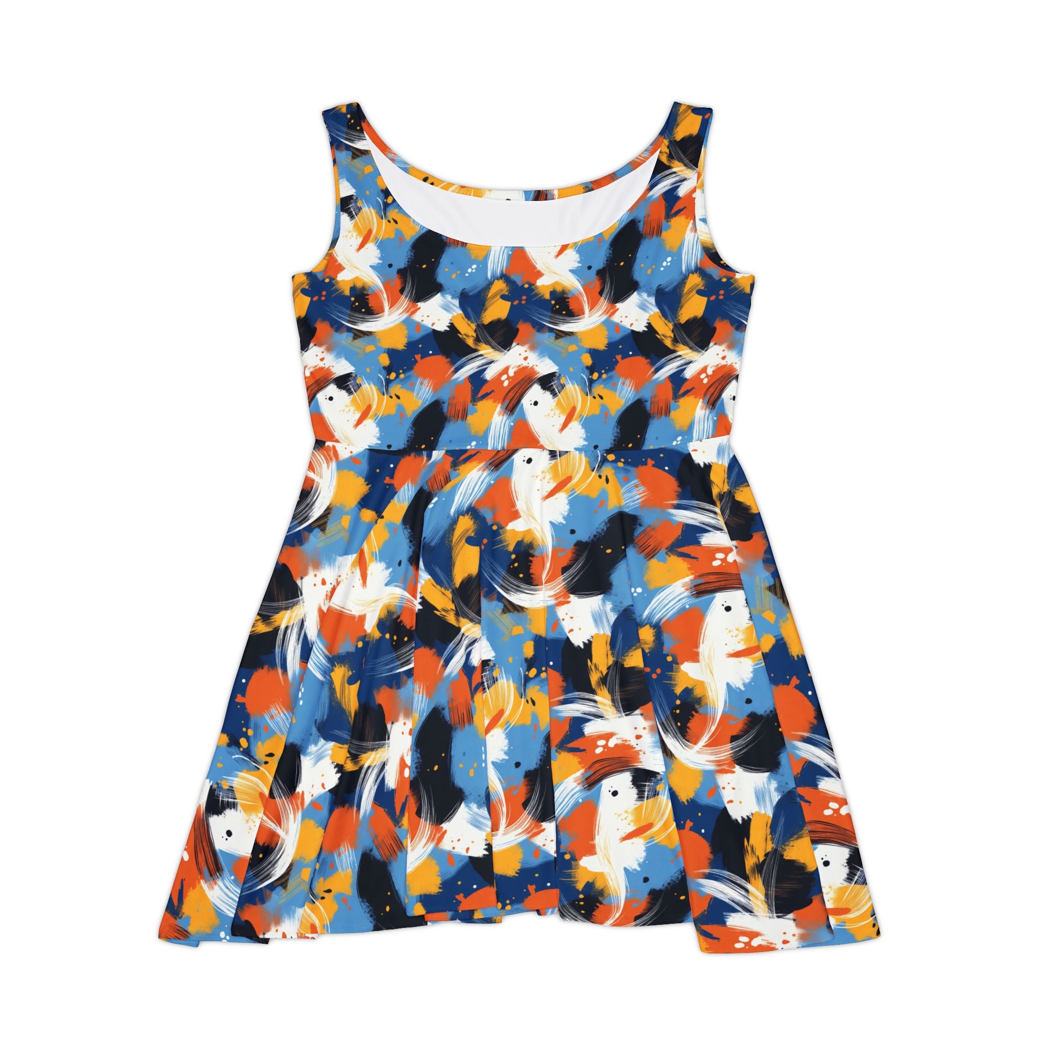Abstract Art Teacher Skater Dress | Bright Paint Stroke Outfit & Teacher Gift