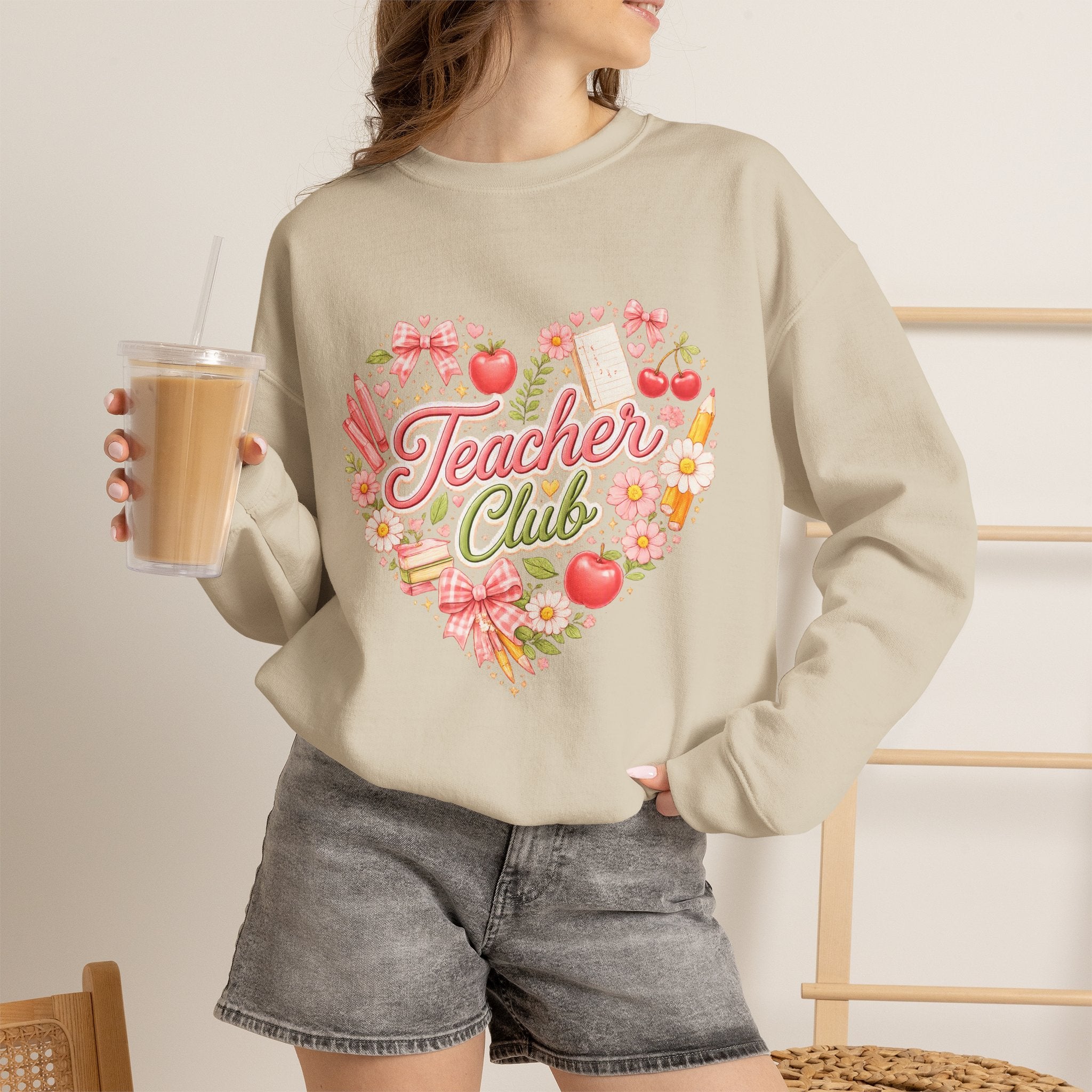 5th Grade Teacher Crewneck Sweatshirt – Teacher Club Heart Design
