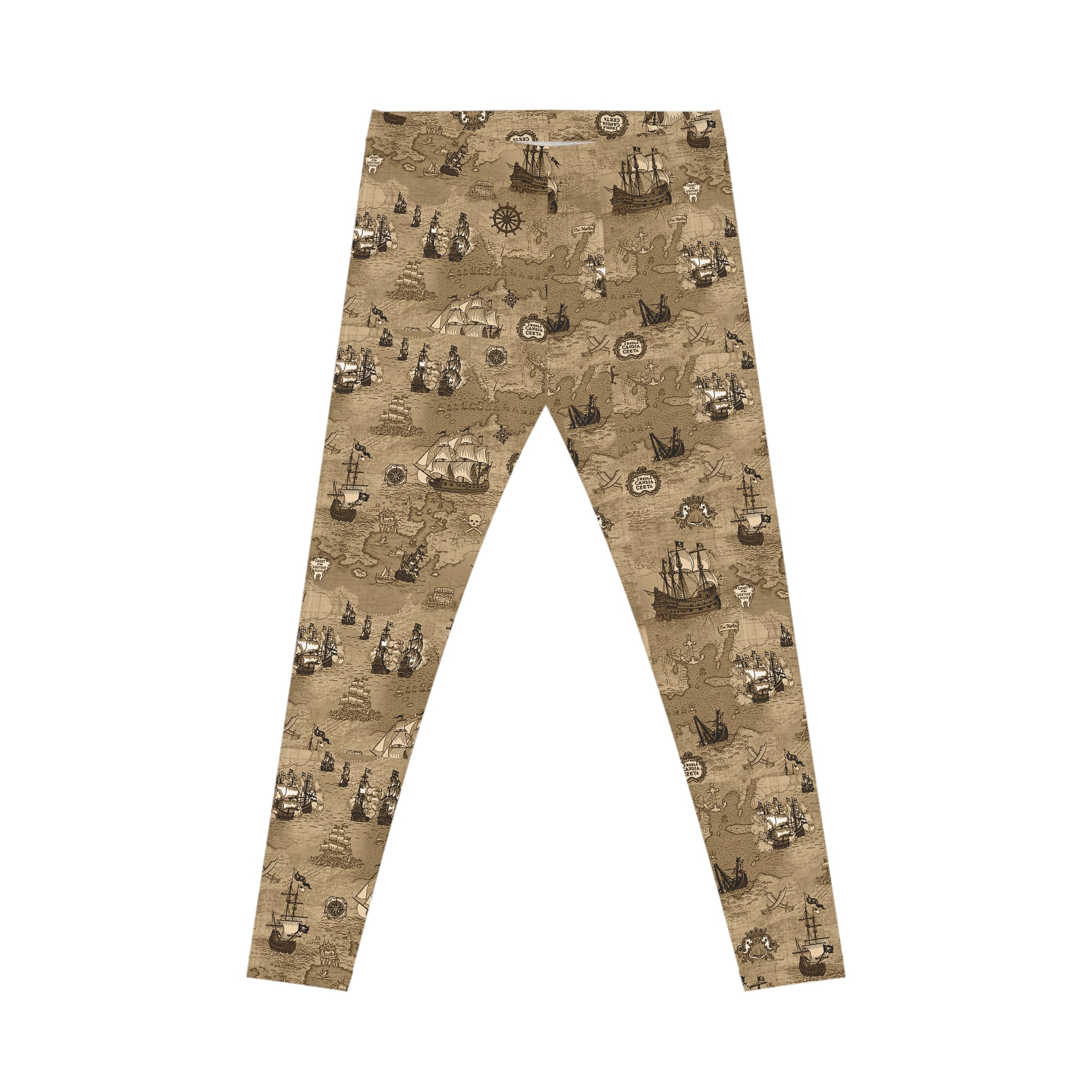 History Teacher Leggings | Vintage Pirate Treasure Map Print