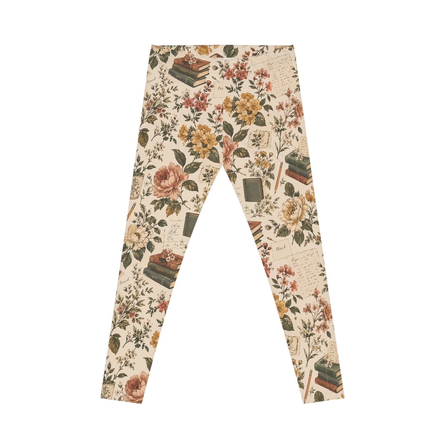 Science Teacher Leggings — Vintage Botanical Floral Print | Zebra Creation